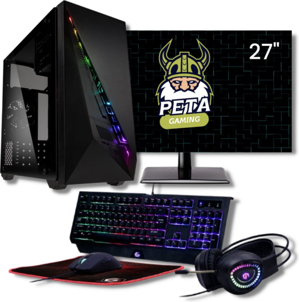 peta Gaming Set- Ryzen 5 5600G - 16GB DDR4 - 1.0TB SSD - Nvidia RTX5060TI 8GB (GamePC + 27" FullHD monitor + toetsenbord + muis) - Afbeelding 2