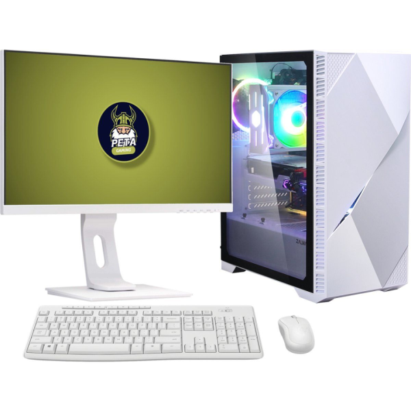 peta GamePC Iceberg - AMD Ryzen 7 5700G - 32GB - 2.0TB SSD - Radeon RX Vega 8 - WiFi - Windows 11 Pro - 24" Monitor - draadloos toetsenbord en muis - Afbeelding 4